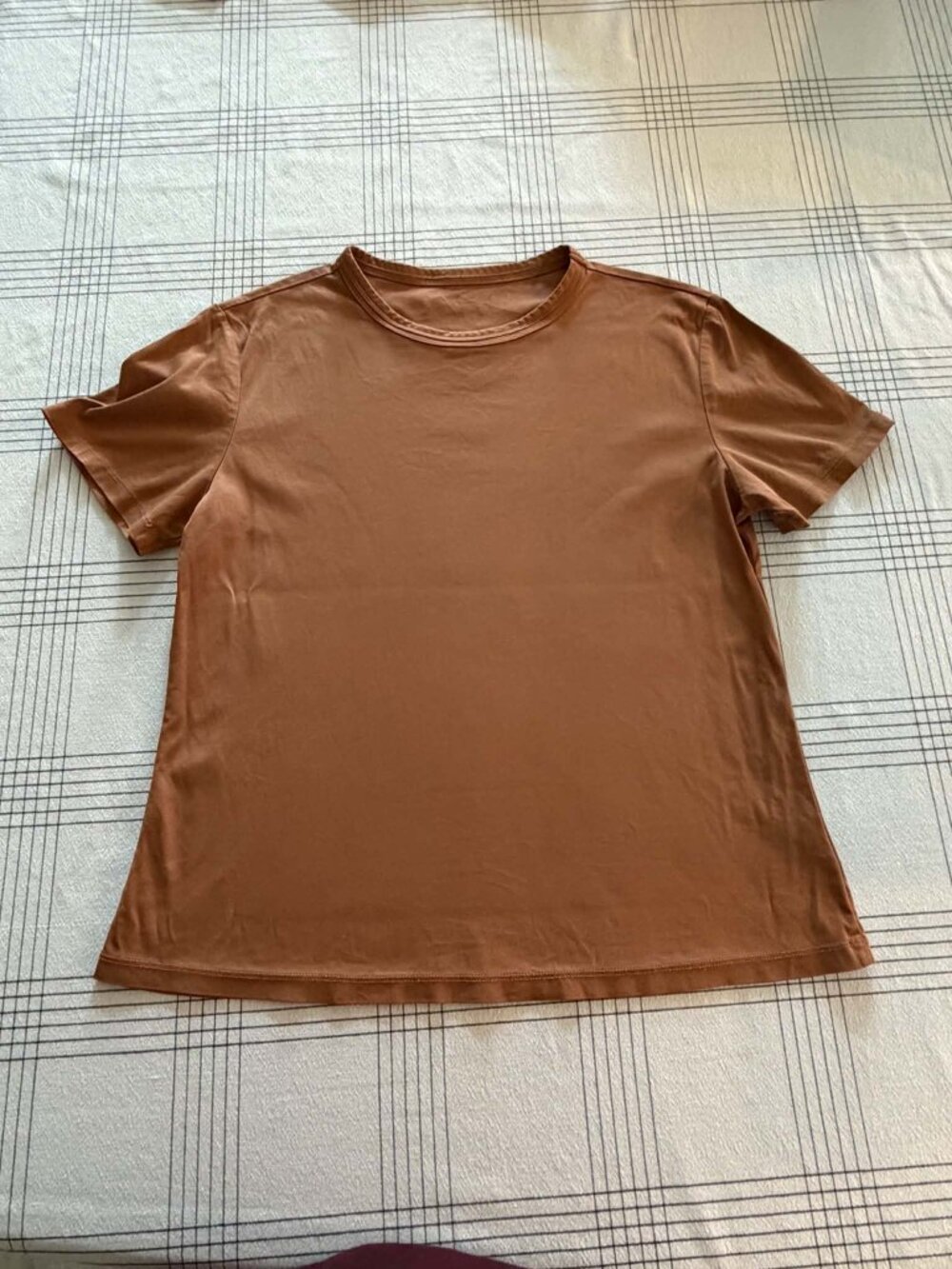 Premium Heavyweight 100% Cotton Boxy Crewneck Tee Brown Rust L